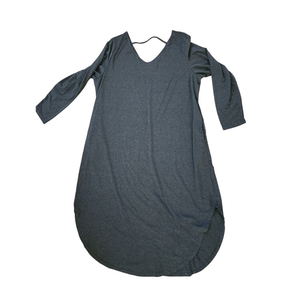 Kancystore Maxi Dress Women’s 3XL Charcoal Gray Long Sleeve Minimalist